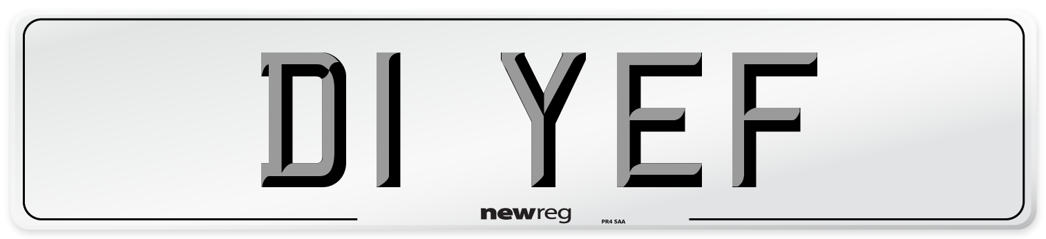 D1 YEF Number Plate from New Reg